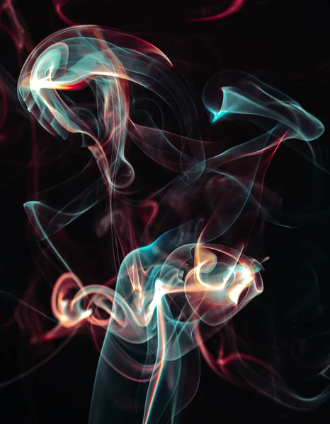 Πολύχρωμες μορφές καπνού, δυναμική αφηρημένη εικόνα σχεδιασμού — Φωτογραφία Αρχείου