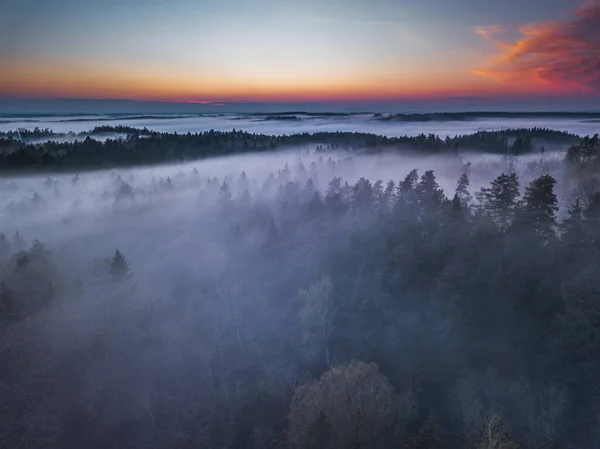Туман і туман, що вкривають Литву. — стокове фото
