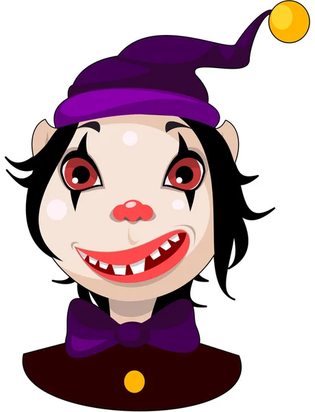 Gülümseme ve kırmızı gözleri korkunç palyaço.