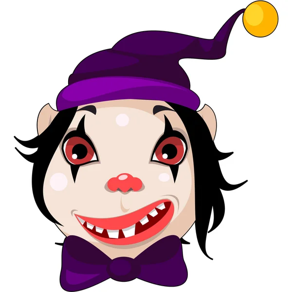 Gülümseme ve kırmızı gözleri korkunç palyaço. 