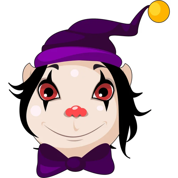 Gülümseme ve kırmızı gözleri korkunç palyaço. 