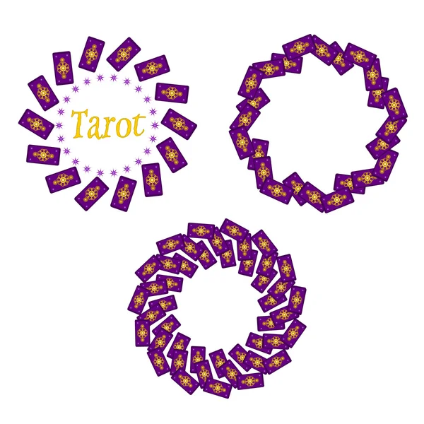 Tarot kartları set yuvarlak çerçeve.