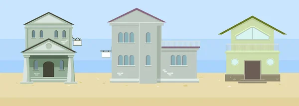 Üç eski şehir evleri. 