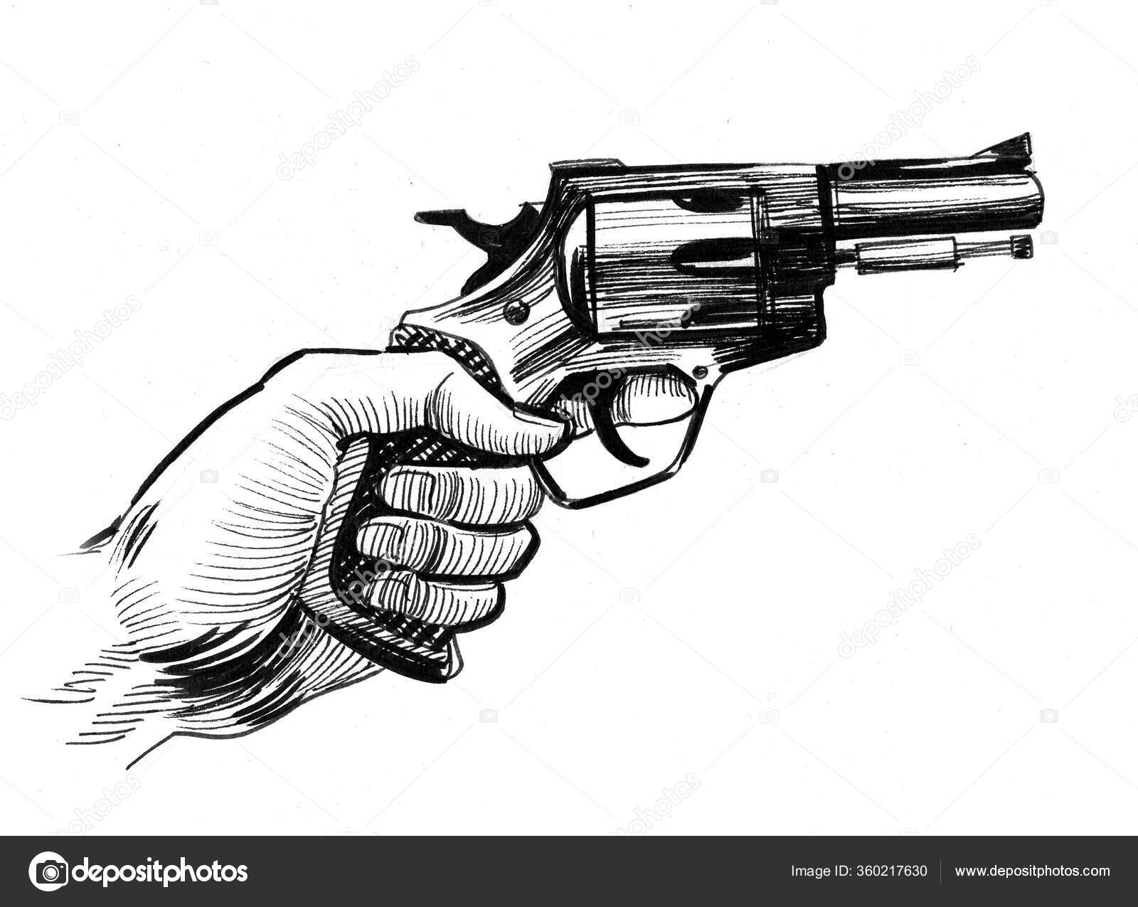 wallpapers Holding Gun Drawing https depositphotos com 360217630 stock photo hand holding revolver gun ink html