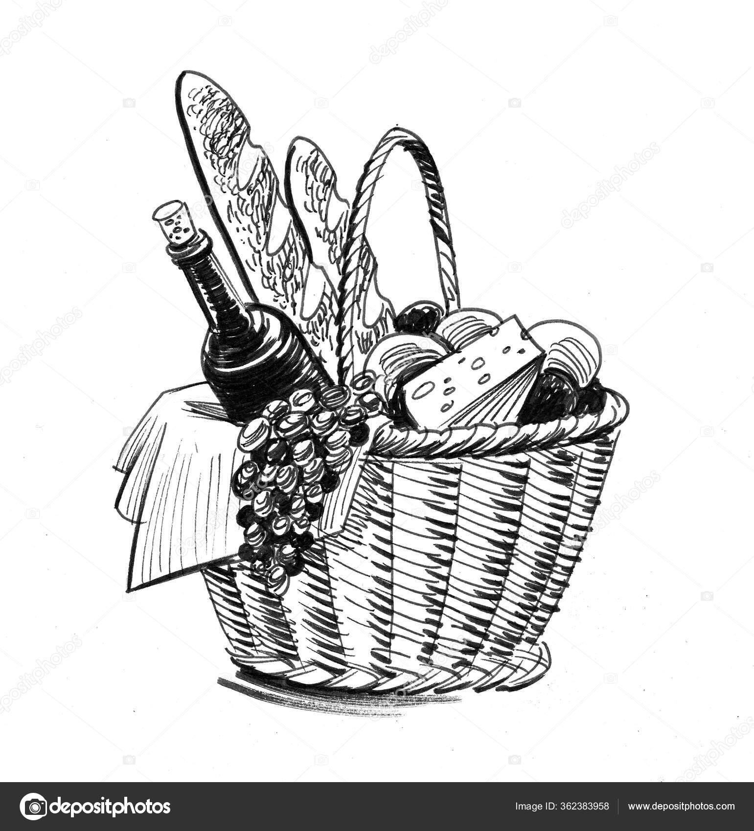 Hand Drawn Wicker Basket Full Of Ripe Sweet Apples Fresh Fruit Farm  Organic Healthy Food Sketch Vintage Vector Royalty Free SVG Cliparts  Vectors And Stock Illustration Image 196764823