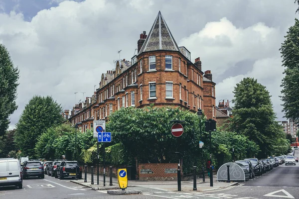 London Crossroad Goldhurst Terrace Fairhazel Gardens Hampstead Street Rows Typical — стокове фото