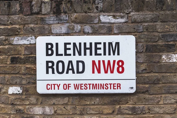 Londen Verenigd Koninkrijk Blenheim Road Name Sign John Wood City — Stockfoto