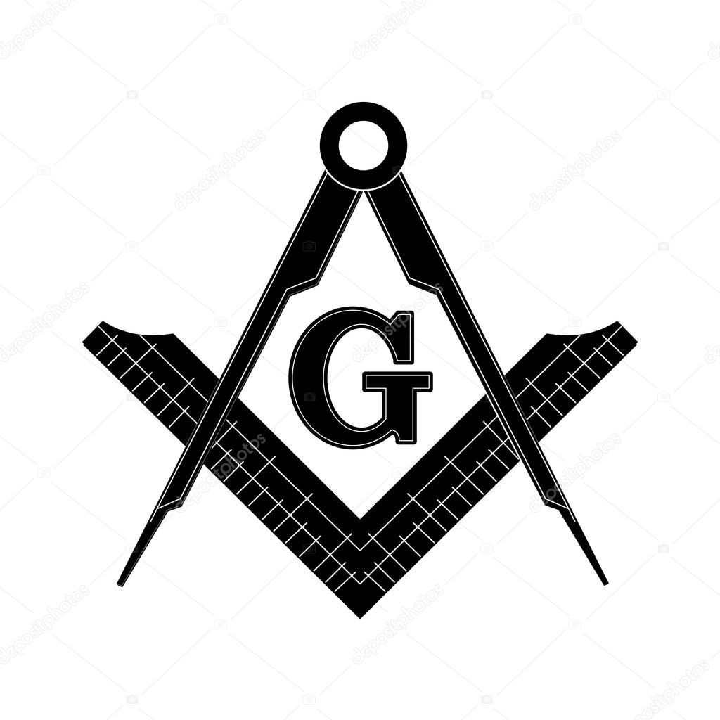 Masonic Freemasonry. Architecture vector symbol vector. Mason compass