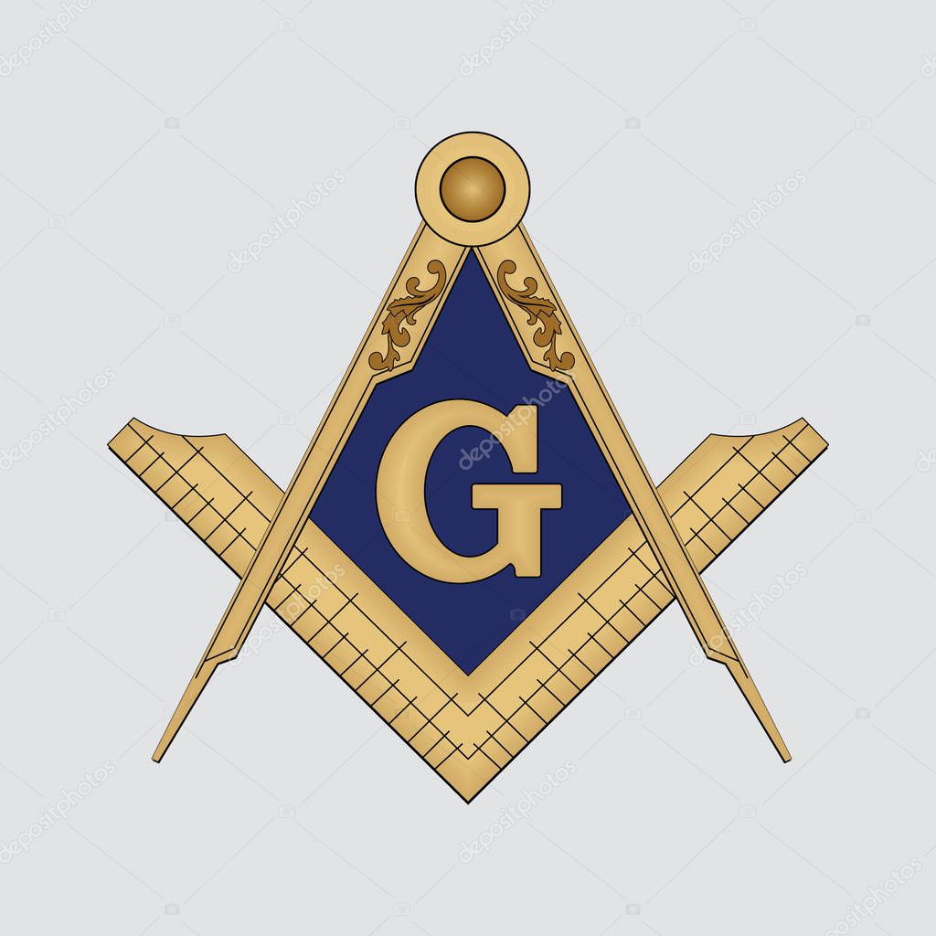 Masonic Freemasonry. Architecture vector symbol vector. Mason compass