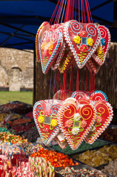 Sales of traditional Christmas sweets on fair