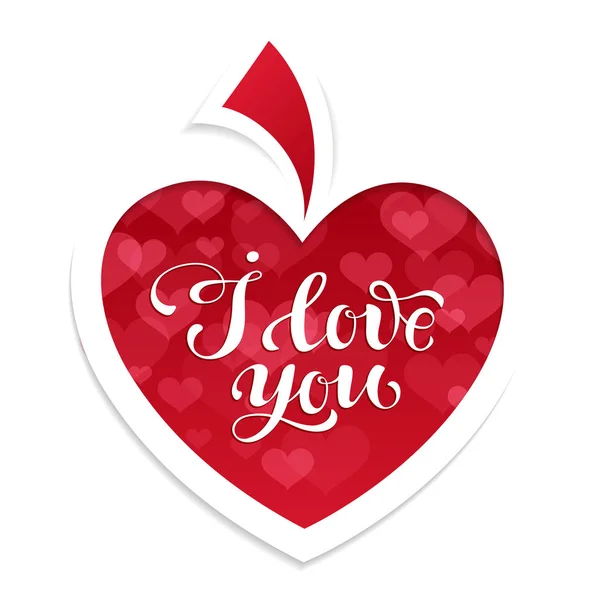 Sevgililer günü için kırmızı kalp tebrik kartı — Stok Vektör