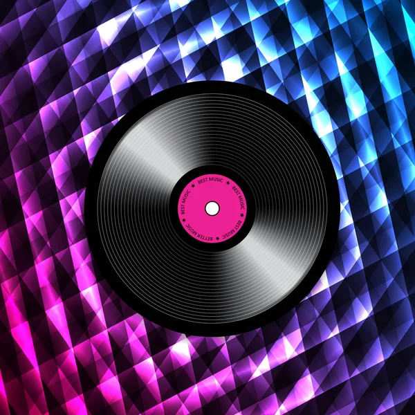 Анотація музичного фону з вініловим диском. Шаблон для музичного флаєра, плаката, брошури — стоковий вектор