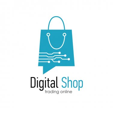 Dijital mağazası logo tasarım şablonu