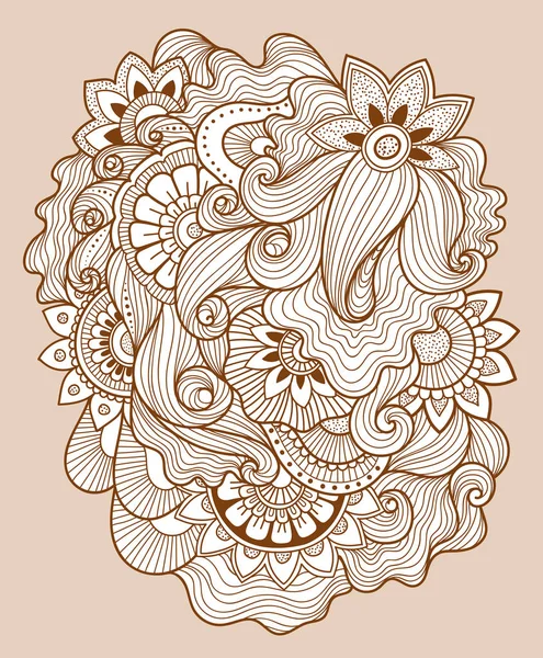 Güzel doodle sanat çiçek kompozisyon. Kına dövme çiçek şablon. Doodle çiçek Çizim. Zentangle çiçek süsleme