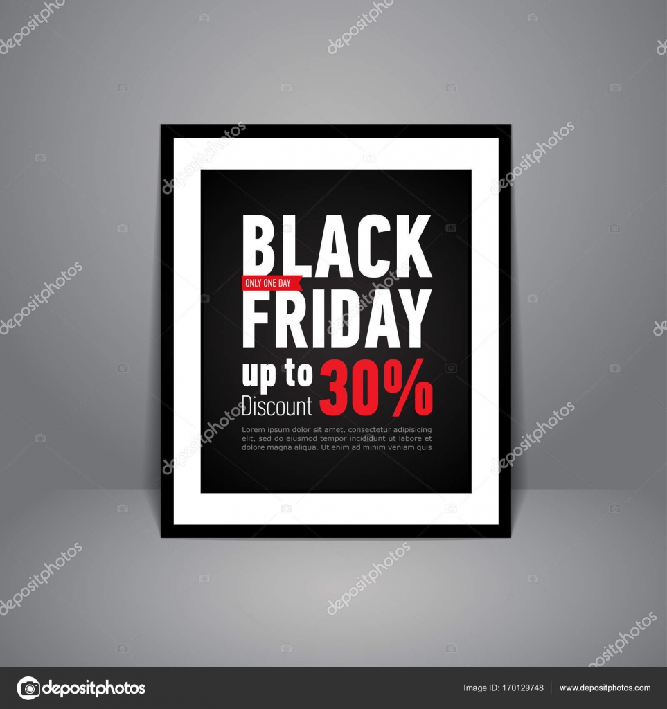 Black Friday Sale Poster Standing On Floor Trendy Sale Poster In