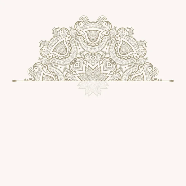 Motif oriental floral. Magnifique Mandala. Elément décoratif vintage. Ornement rond ethnique. Modèle de carte de vœux — Image vectorielle