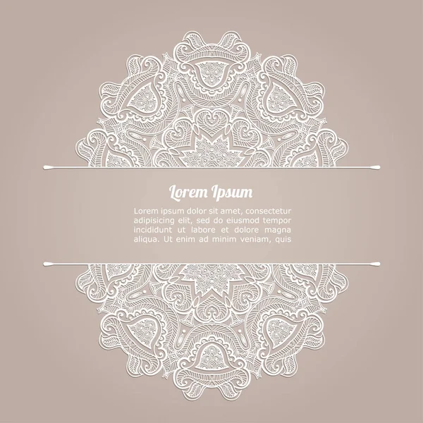 Arka plan ile dantel modeli. Davetiye, tebrik kartı veya duyuru için şablon. Vektör süsleme çerçeve