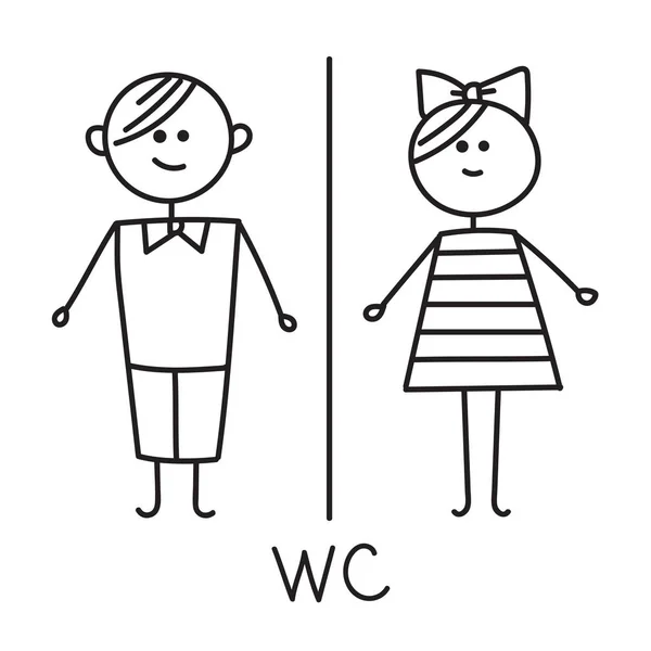 WC bord. Wc deur plaat pictogram. WC pictogram. Badkamer plaat. Mannen en vrouwen Wc teken voor toilet — Stockvector