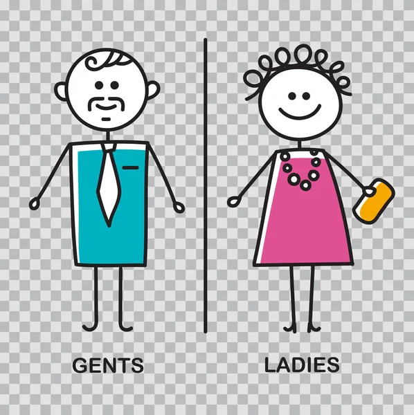 Мужчины и женщины туалетная табличка для туалета. Значок туалета. Знак туалета для туалета кафе, ресторана, торгового центра — стоковый вектор