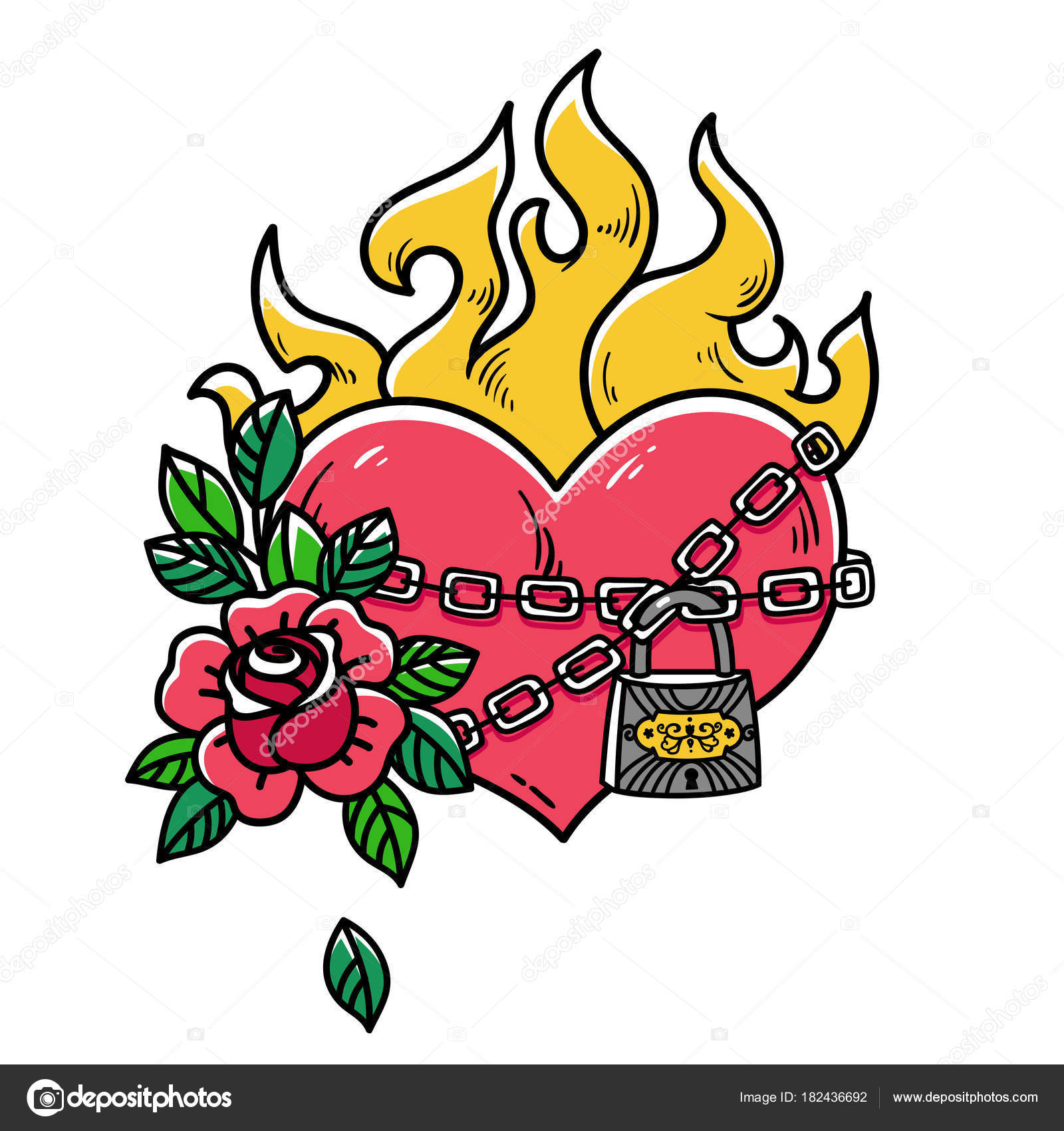 Vektorgrafiken Flammendes Herz Vektorbilder Flammendes Herz Depositphotos