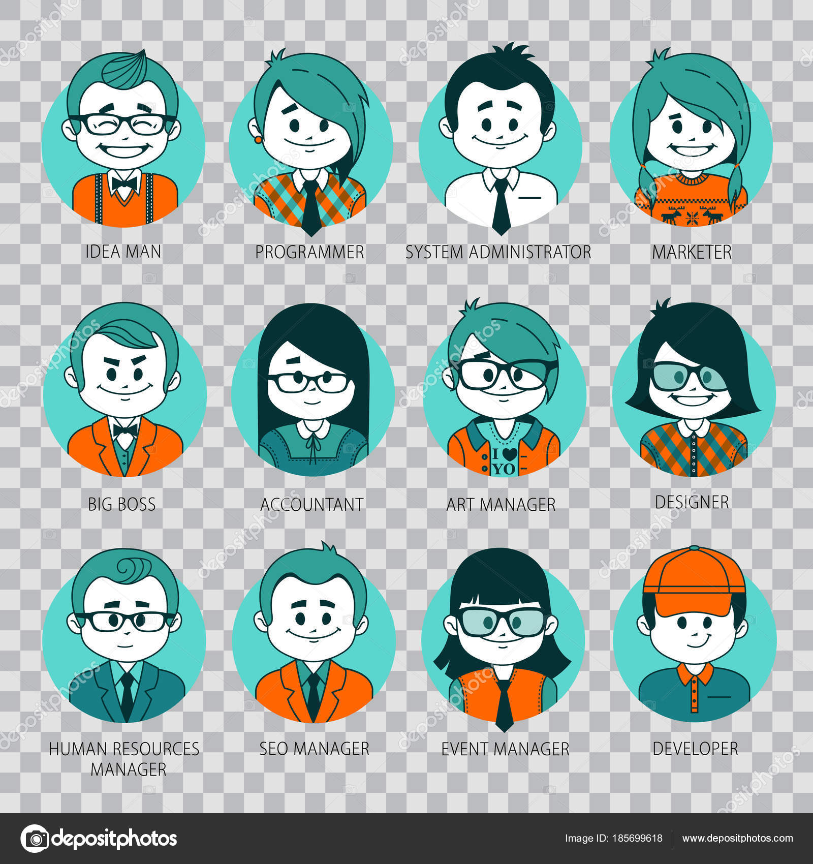 People Together To Kawaii Avatar Icon Stock Illustration