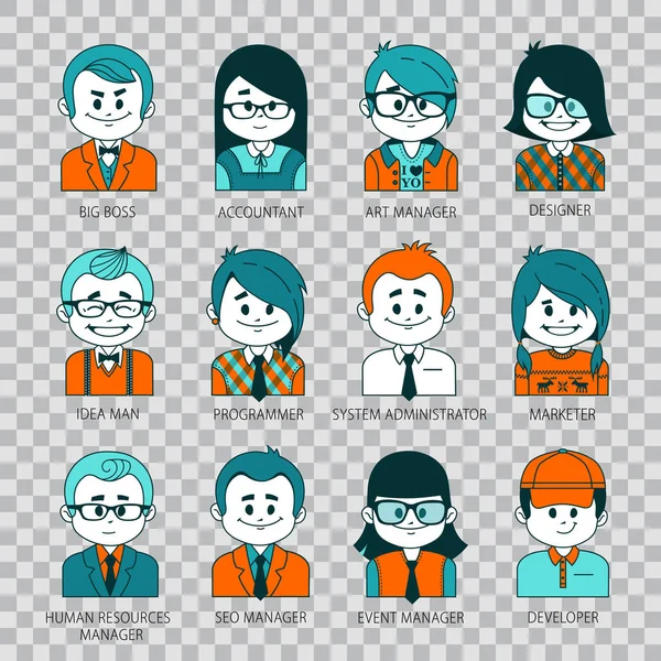 Iconos de gente. Gente avatares para redes sociales — Vector de stock