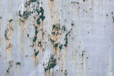 Eski püskü boyalı metal yüzeye. Peeling boya doku