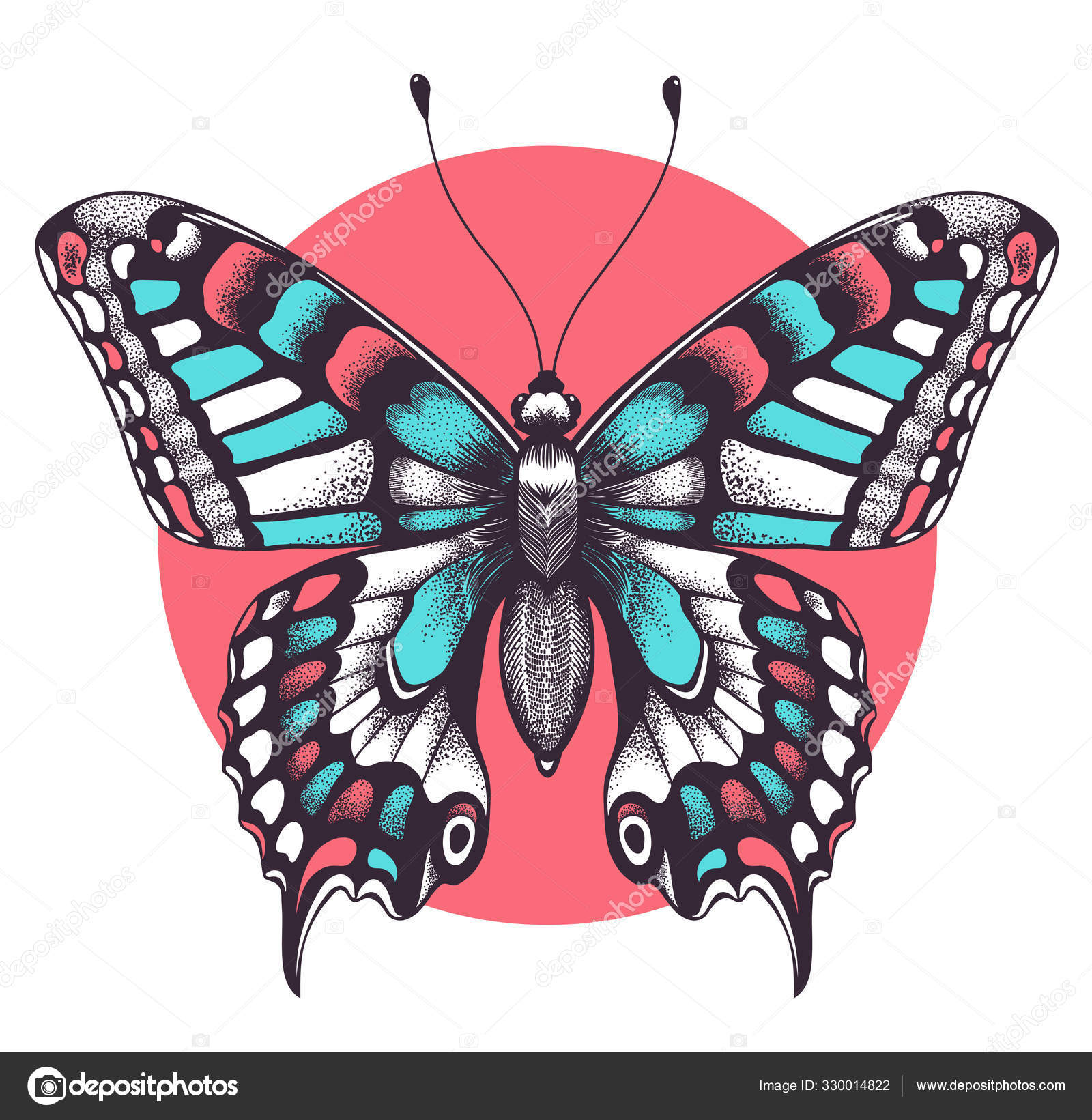 Beautiful butterfly Tattoo. Beauty symbol Stock Vector Image by  ©natalypaint #330014822