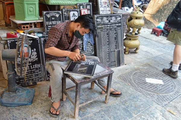 Hanoi Altstadt Handwerker — Stockfoto