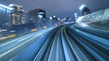 Tokyo, Japonya 'ya giden otomatik trenin 4K zaman atlaması 