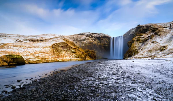 Skogafoss, vattenfall, Skogar, södra regionen, Island — Stockfoto