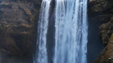 Skogafoss şelale (yakın çekim), Skogar, South Region, İzlanda