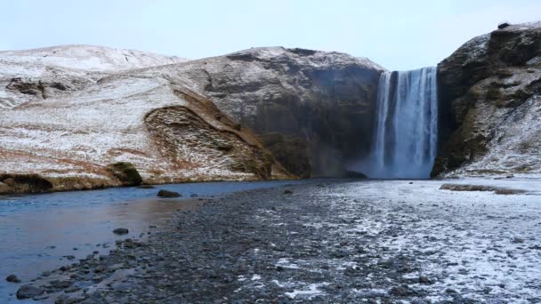 Skogafoss waterfall, Skogar, South Region, Iceland — Stock Video