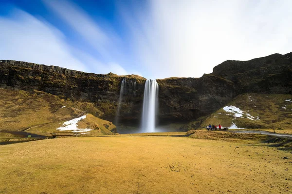 Wodospad Seljalandsfoss, południowej Islandii — Zdjęcie stockowe