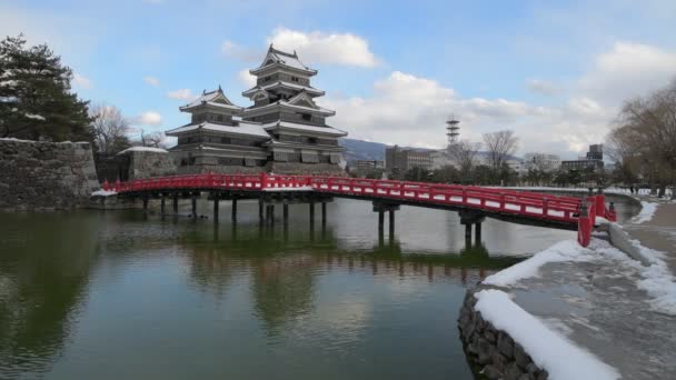 Matsumoto Castle Zimě Nagano Japonsko — Stock video