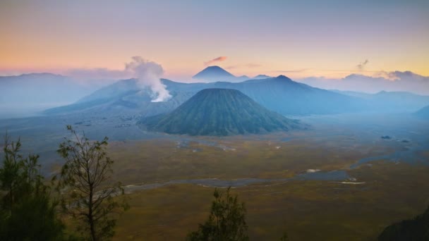 Timelapse Bromo Volcano Sunset East Java Indonesia — Stock Video