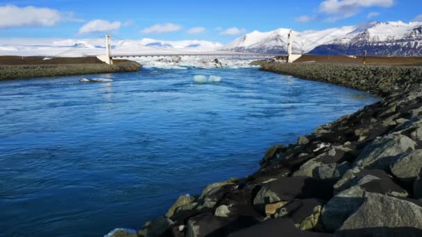 Παγόβουνα Στη Λιμνοθάλασσα Jokulsarlon Ισλανδία Ευρώπη — Αρχείο Βίντεο