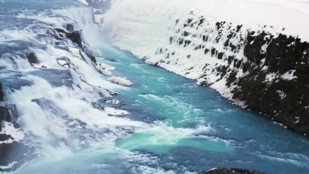 Waterval Van Skogafoss Skogar Regio Zuid Ijsland — Stockvideo