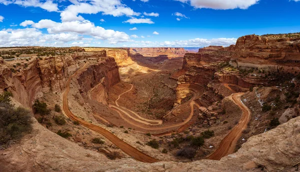 美国犹他州摩押附近的峡谷国家公园Shafer Trail全景 — 图库照片