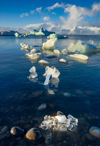 Icebergs Laguna Glaciar Jokulsarlon Iceland — Foto de Stock