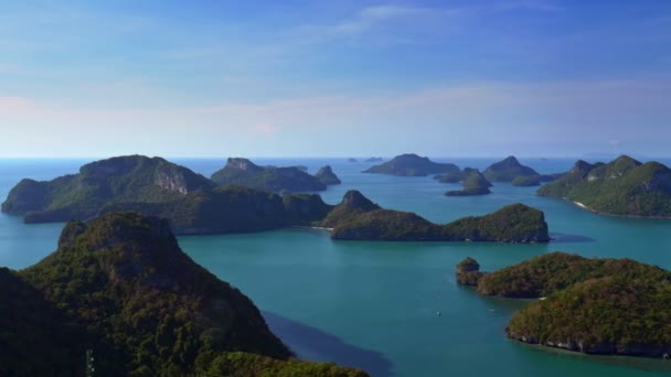 Letecký Pohled Národní Mořský Park Angthong Ostrov Koh Samui Thajsko — Stock video