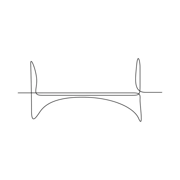 Puente simple continuo de una línea. Minimalismo. Ilustración de stock vectorial . — Archivo Imágenes Vectoriales