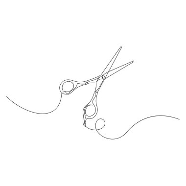 Makas çizmeye devam et. Vektör illüstrasyonu.