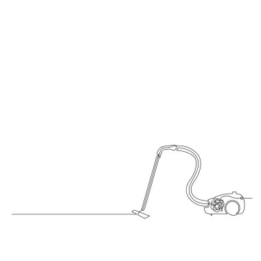 Devamlı bir hat elektrik süpürgesi. Vektör illüstrasyonu.