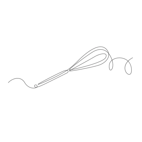 Continuous one line drawing whisk. Stock vector illustration. — Stock Vector