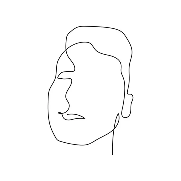 Continuous one line abstract face of man . Stock illustration. — Stock Vector