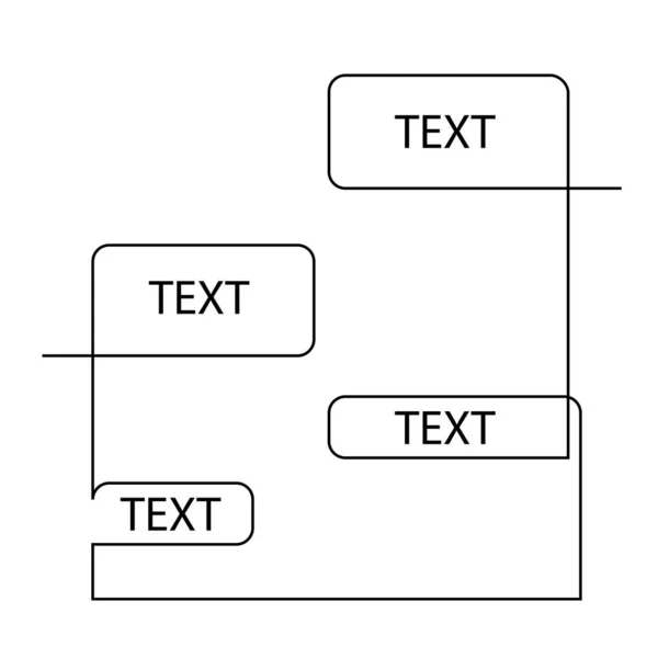 Continuous one line dialog box, chat with copyspace. Vector illustration. — ストックベクタ