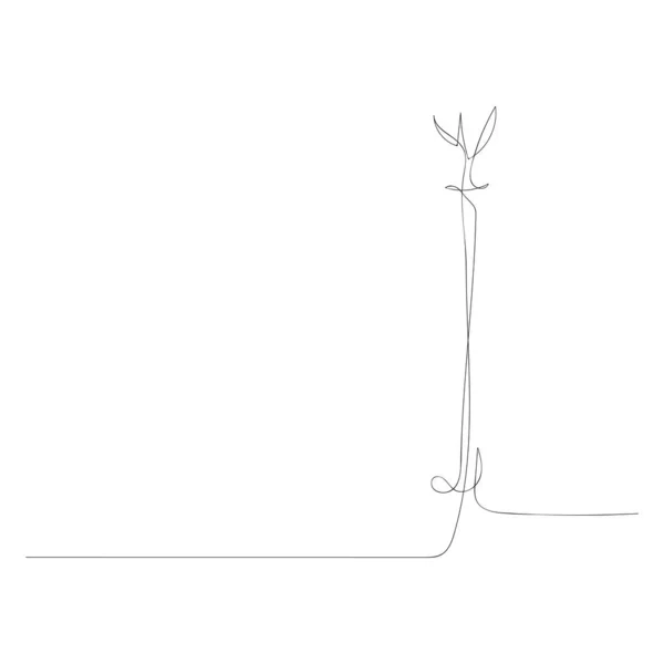 Kontinuerlig en linje ritning stående hängare. Illustration av vektorbeståndet. — Stock vektor