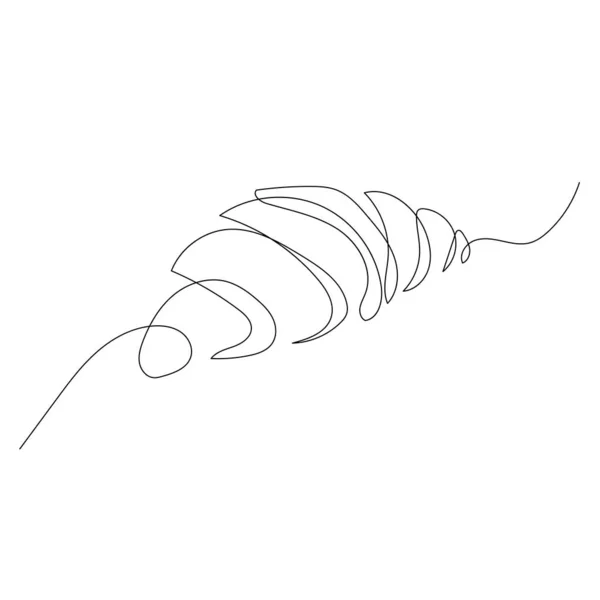 Continuous one line drawing croissant. Vector stock illustration. — Stock Vector