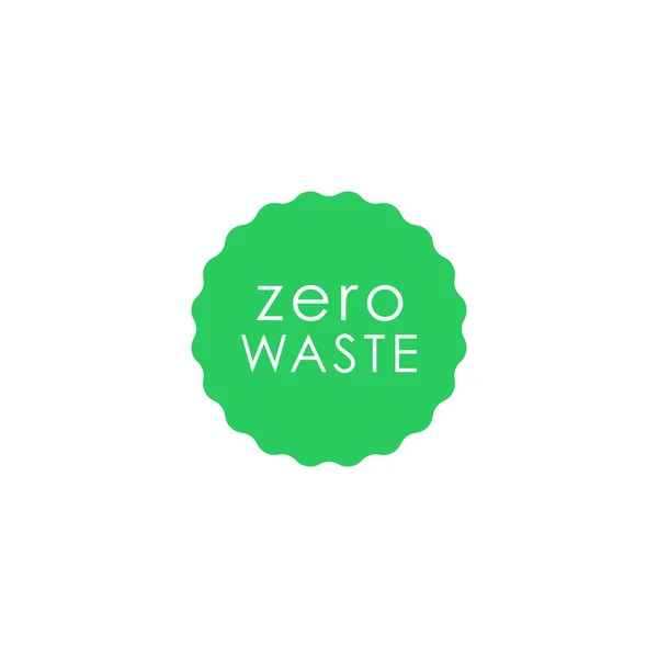 Zero waste green circle with wavy edge vector icon. Eco label, green emblem. Stock . — 스톡 벡터